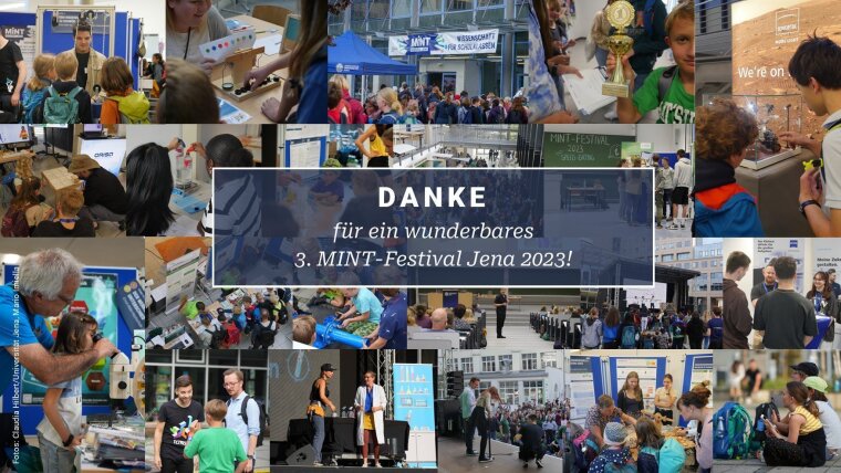 Collage mit Impressionen zum 3. MINT-Festival Jena 2023